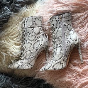 Lola Shoetique Shoes - 💕BRAND NEW💕 Snake skin lace up heels Lola Shoetique Shoes - 💕BRAND NEW💕 Snake skin lace up heels